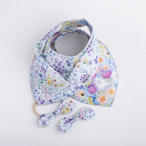 Bibs and bows in Butterfly Garden- baby girl gft.