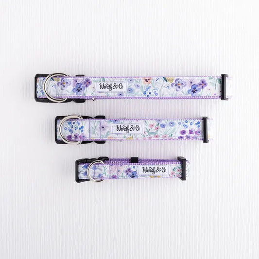 Butterfly Garden collars in small, medium and large.