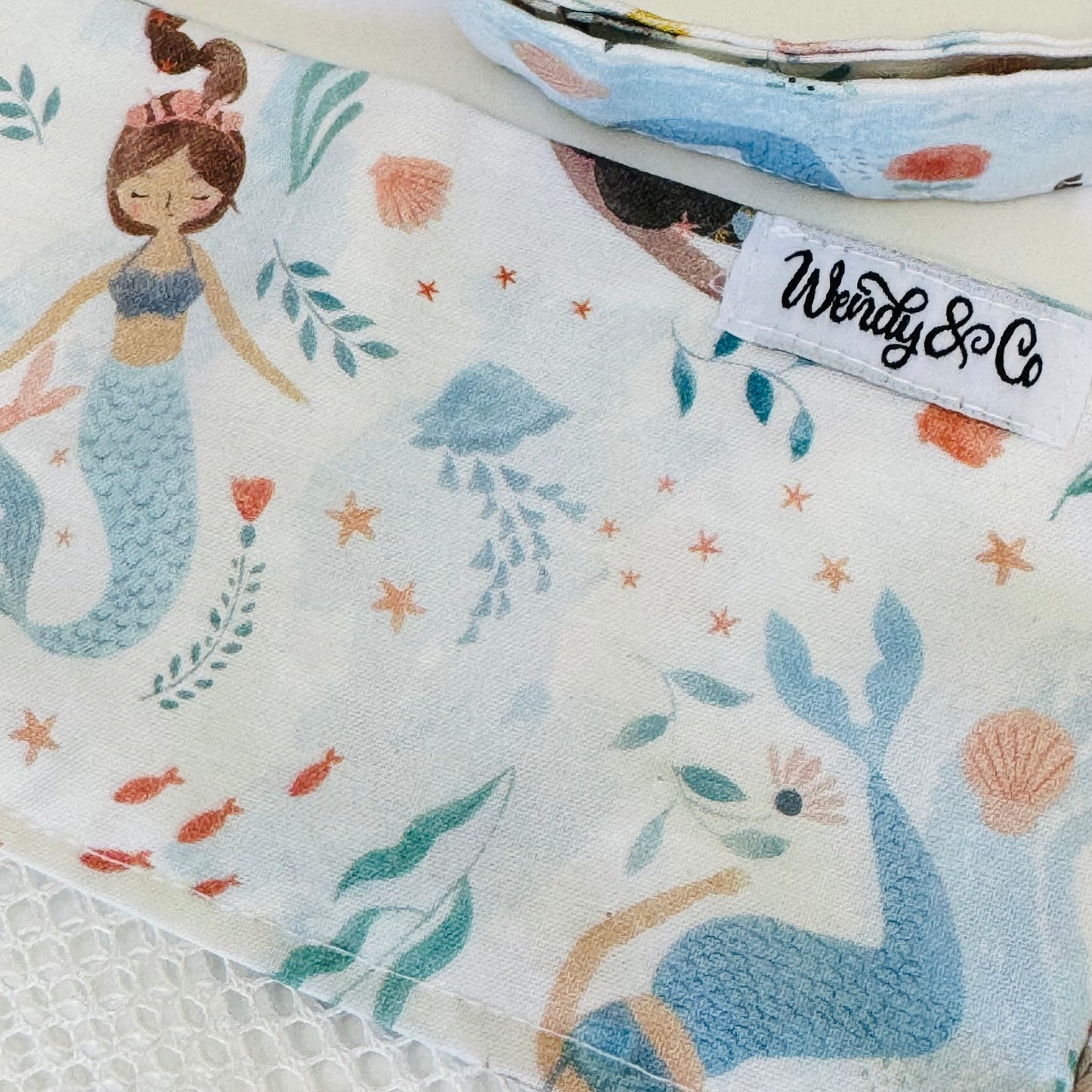 Watercolor mermaid seashell bag.