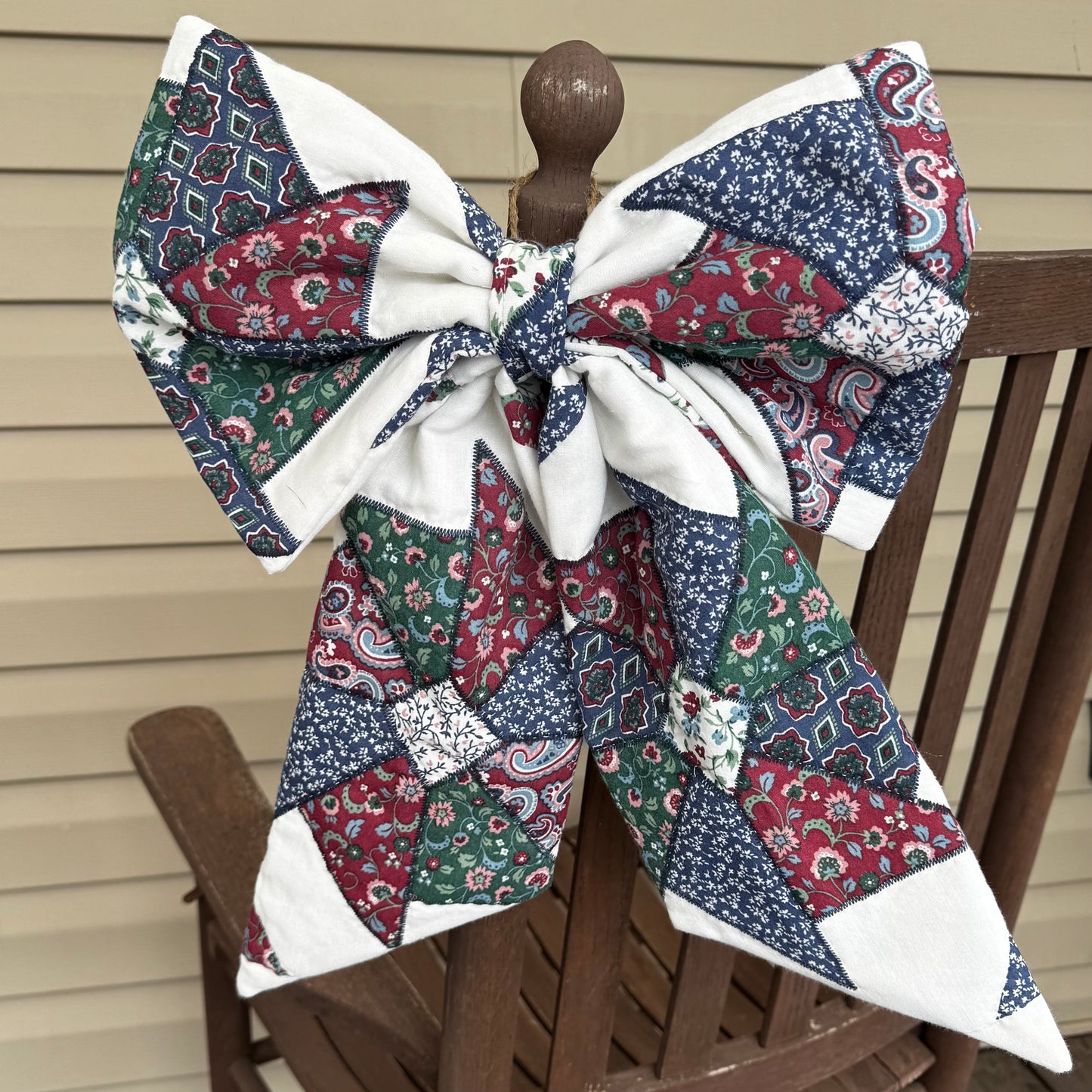 Vintage Quilted Bow Door Hanger