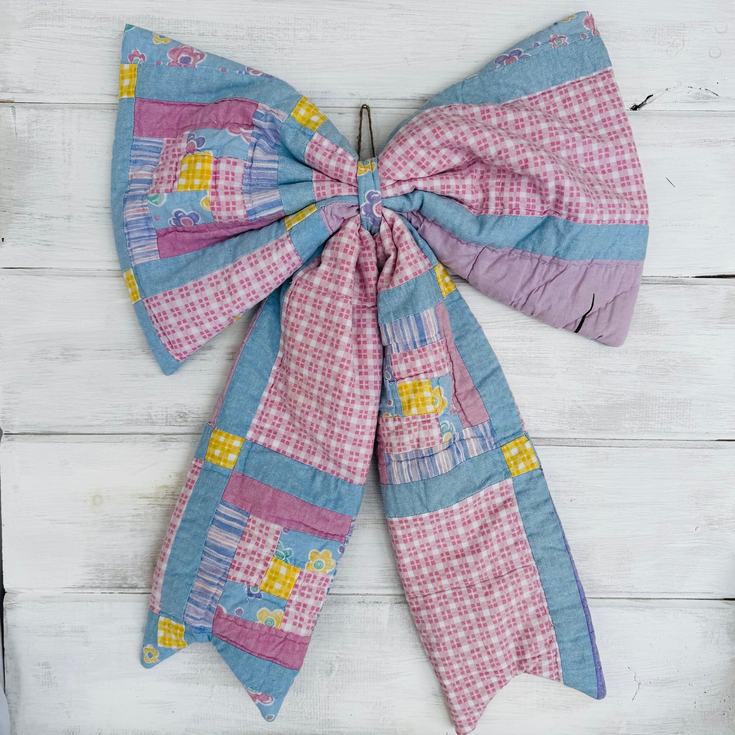 Pastel Quilted Bow Door Hanger