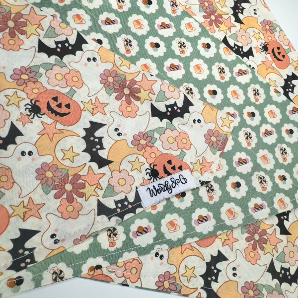 Ghost Bat Floral Halloween