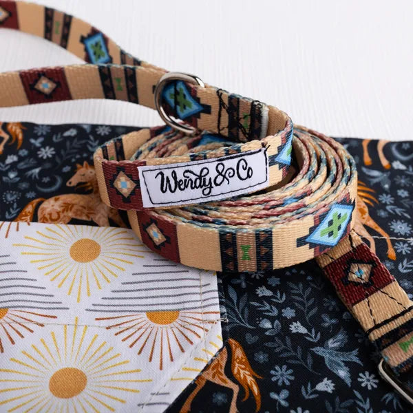 western horse sunset dog bandana leash
