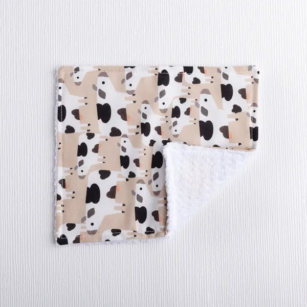 Cow print washing cloth.