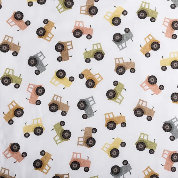 Close up of tractor fabric.
