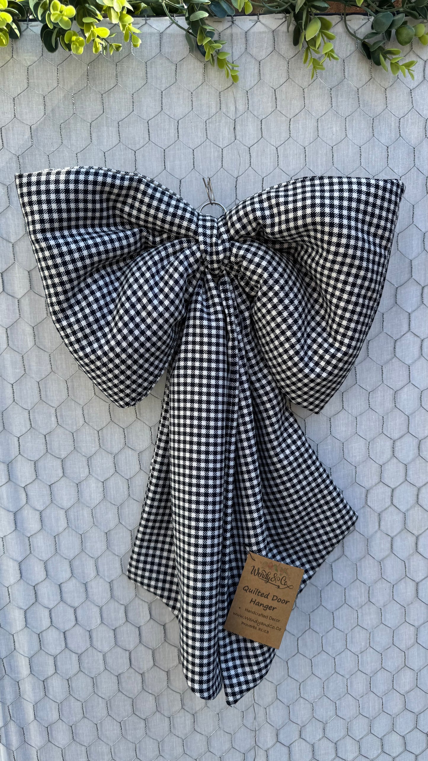 Blair Quilted Bow Door Hanger