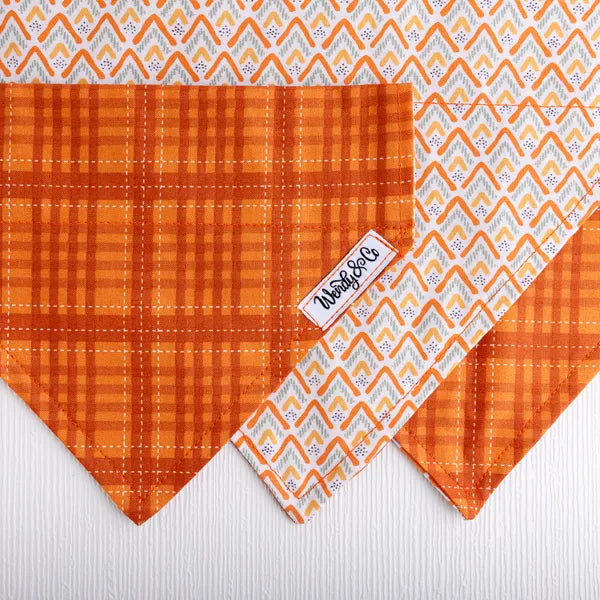 Pumpkin Spice Plaid Dog Bandana