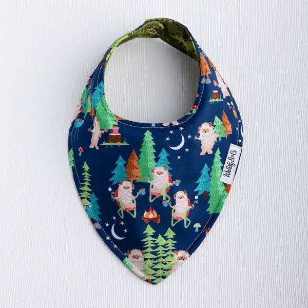 Baby bib with starry night and Sasquatch print from Under the Stars collection.
