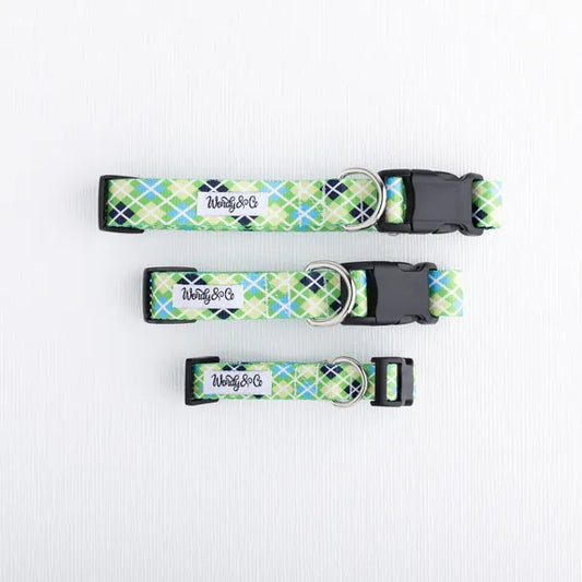 Dog collar with classic argyle pattern from the Upcountry Argyle collection.