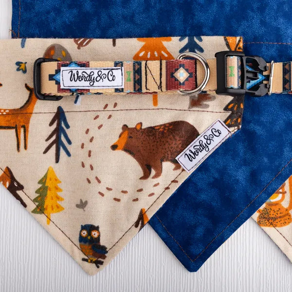 woodland theme over the collar dog bandana