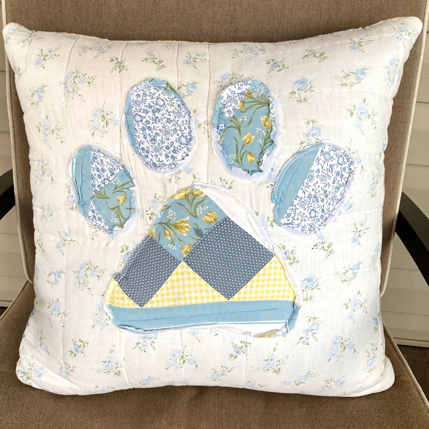 Paw Loved & Found Pillow Blue