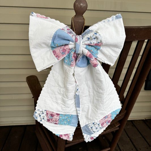 Wedding Ring Quilted Bow Door Hanger