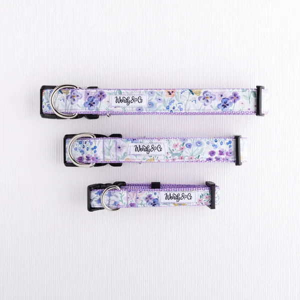 Butterfly Garden collars in small, medium and large.