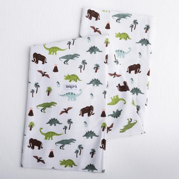 Soft large dinosaur receiving blanket.