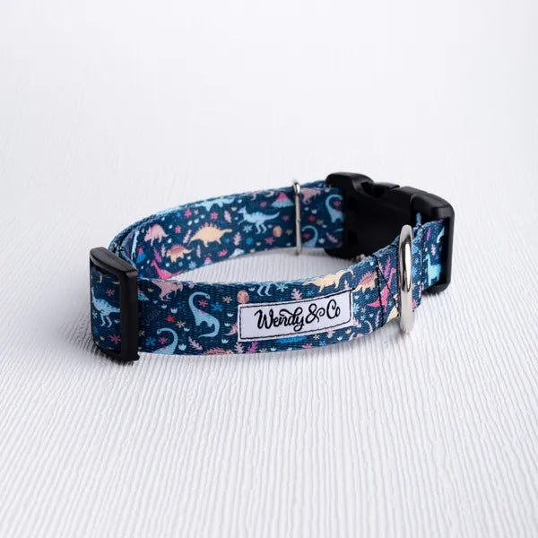 Dinosaur themed dog collar- handmade and waterproof.