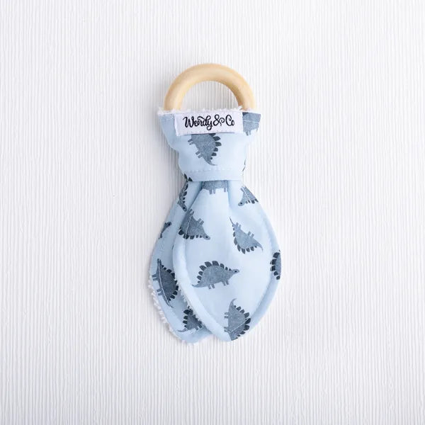 Baby teether featuring T. rex and dino print from Dinosaur Dream.
