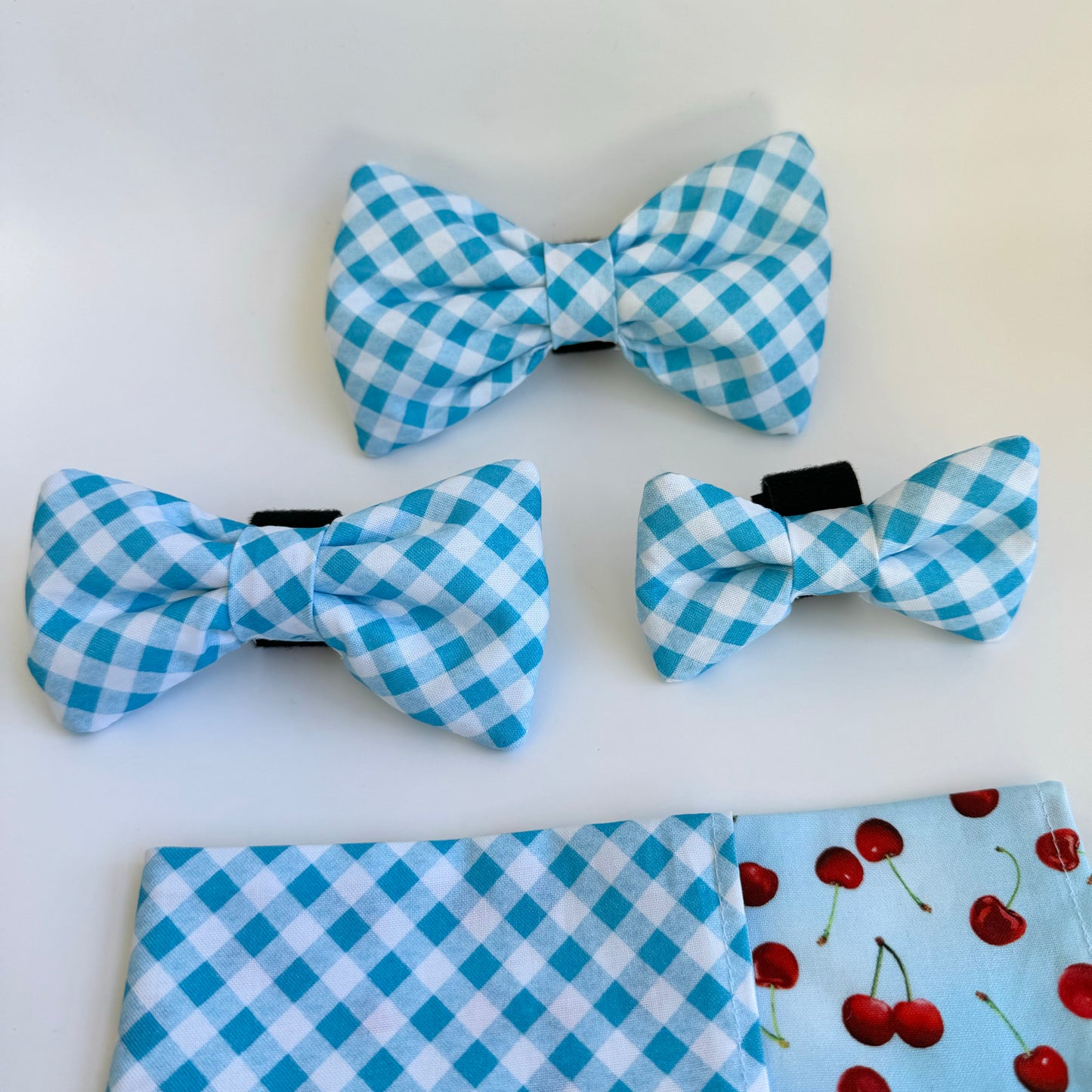 Three sizes for bow ties, small, medium, and large.