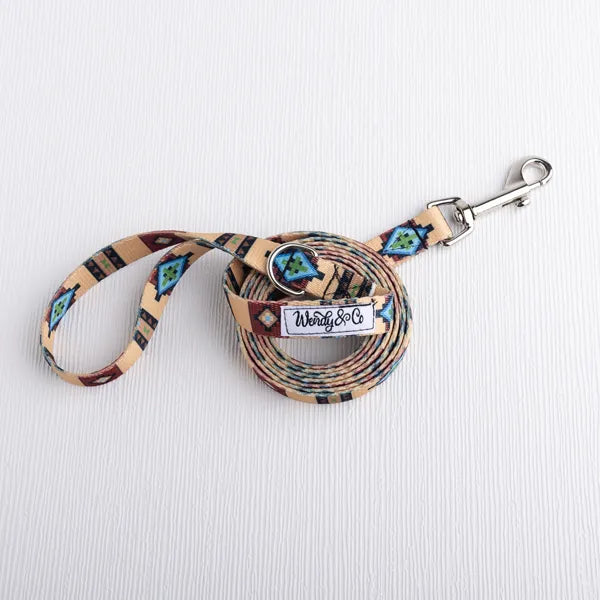 tribal western dog leash desert moon