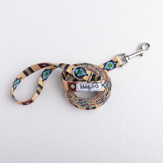tribal western dog leash desert moon