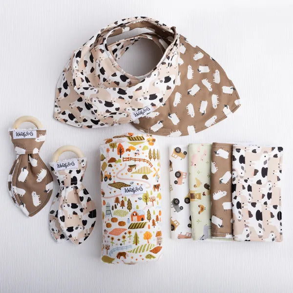 Cow and sheep farm collection handmade for baby.
