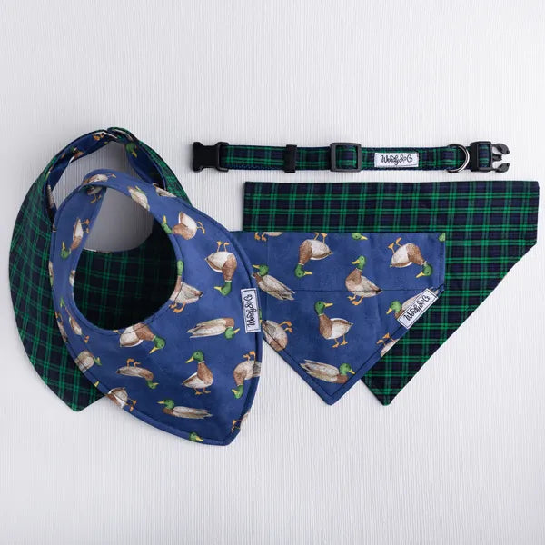 mallard plaid dog and baby matching 