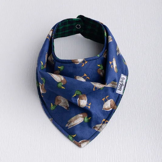 Mallard print reversible bib.
