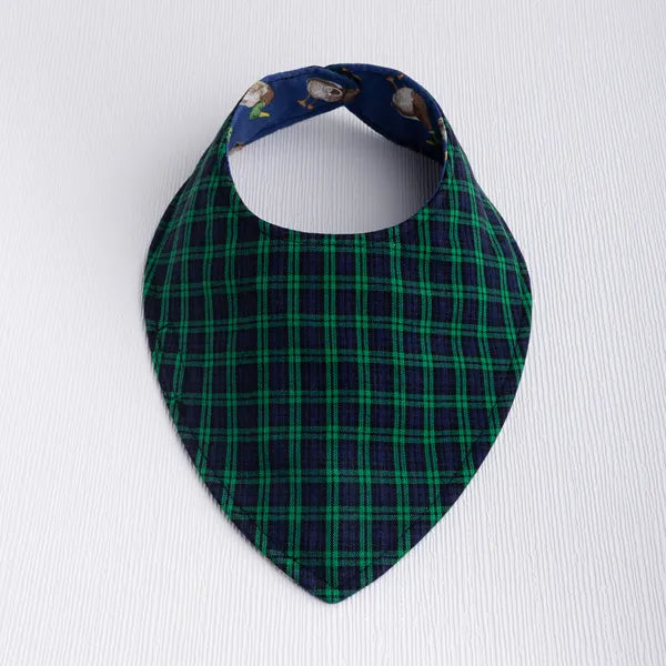 Highland Plaid reverse baby bib.