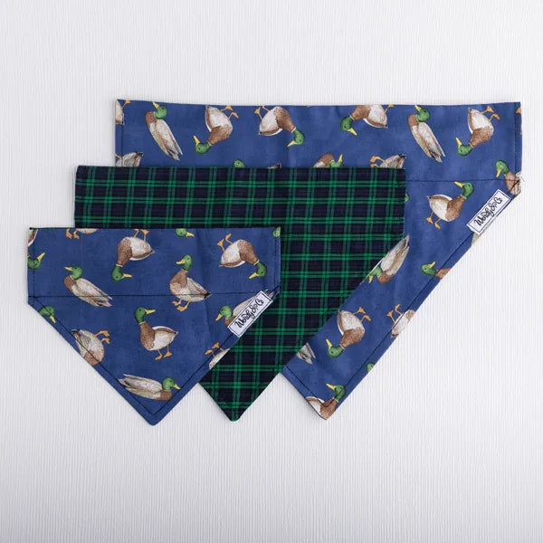over the collar mallard plaid dog bandana