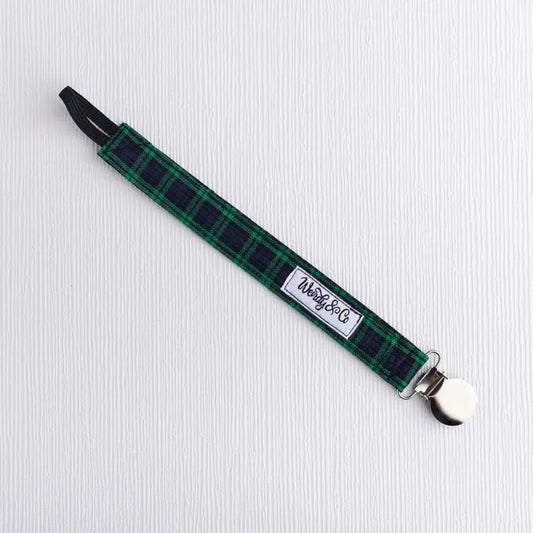 highland plaid pacifier clip