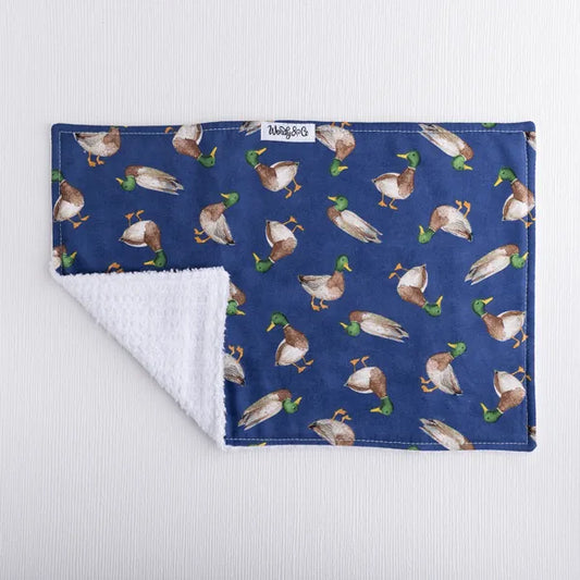 burping cloth mallard print