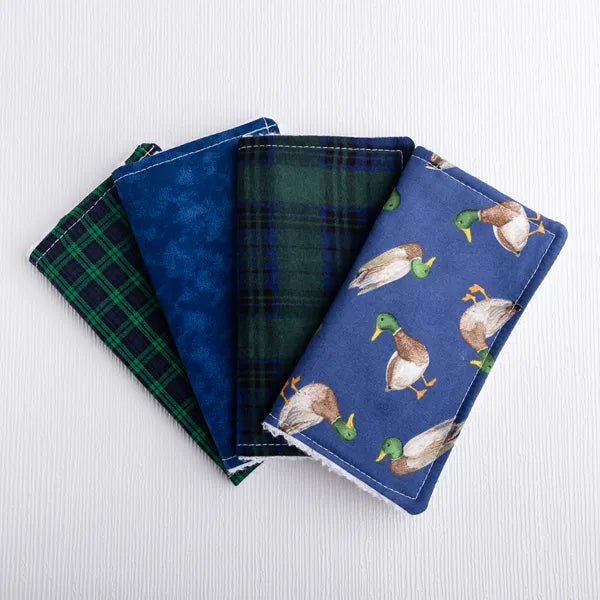 baby washing cloths plaid mallard