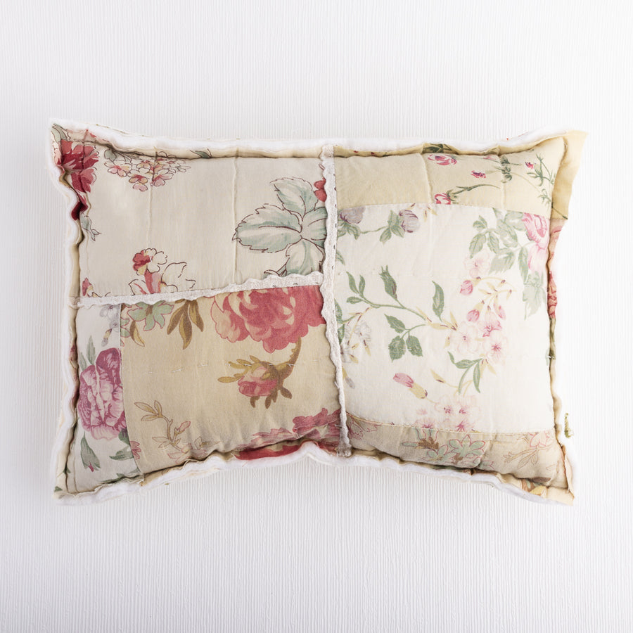 Vintage Floral Paw Accent Pillow