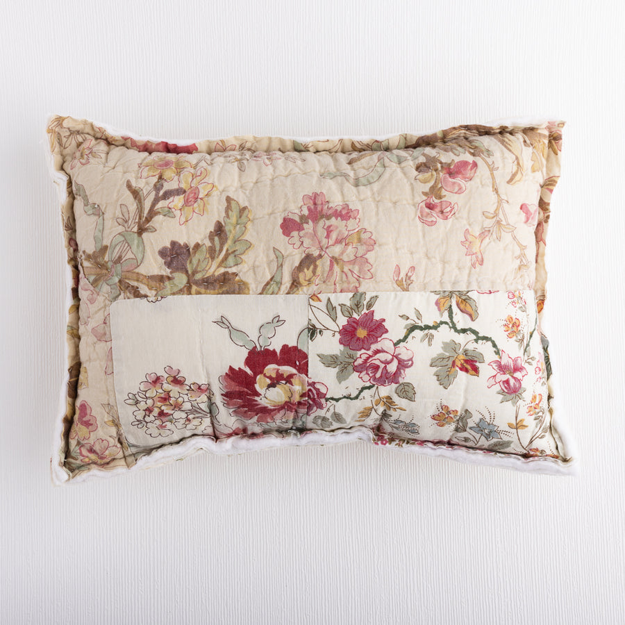 Vintage Floral Paw Accent Pillow