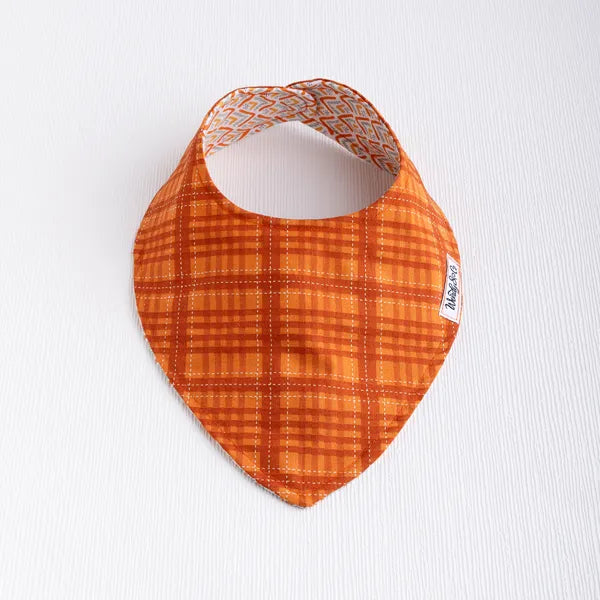 Pumpkin Spice Plaid Baby Bib