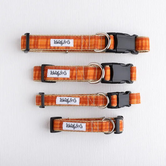 Pumpkin Spice Plaid Dog Collar