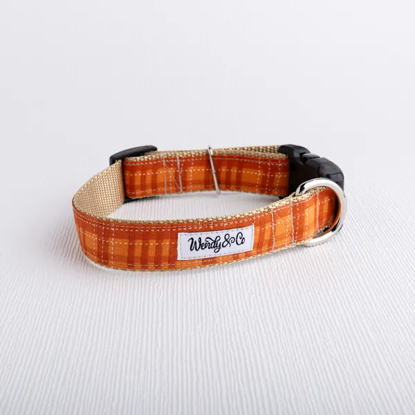Pumpkin Spice Plaid Dog Collar