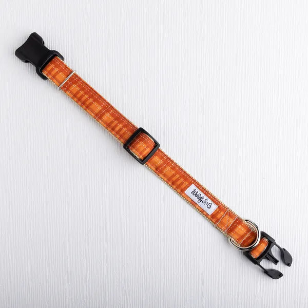 Pumpkin Spice Plaid Dog Collar
