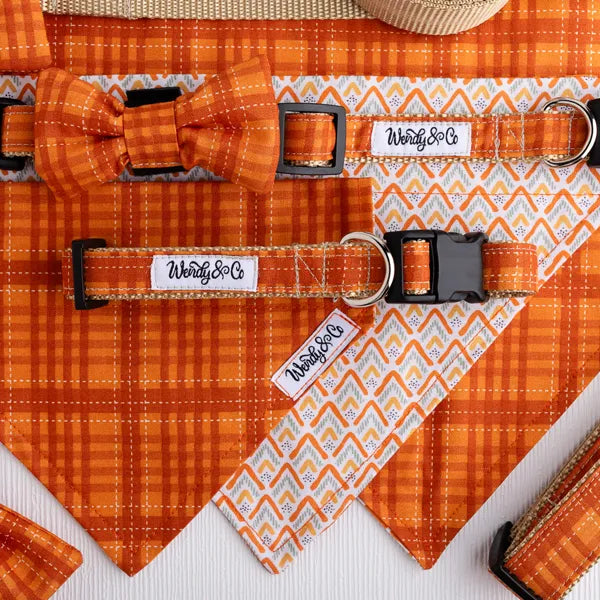 Pumpkin Spice Plaid Dog Collar
