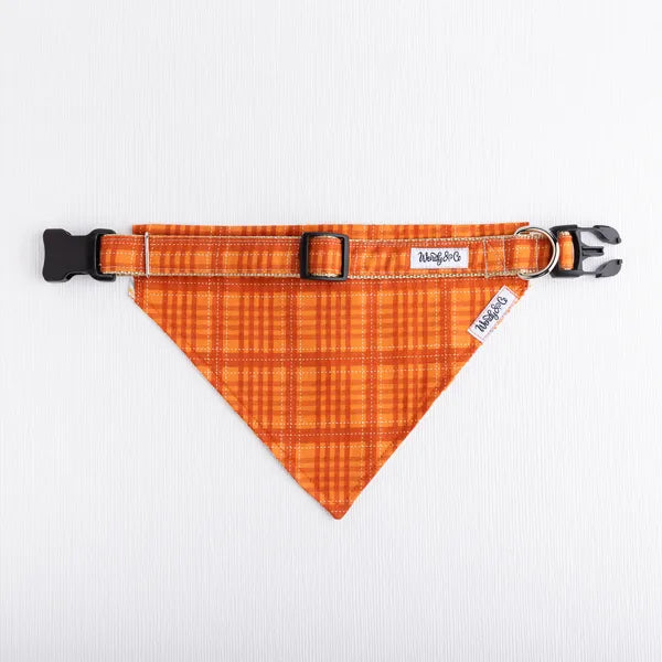 Pumpkin Spice Plaid Dog Bandana