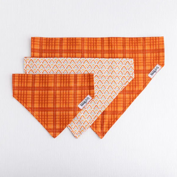 Pumpkin Spice Plaid Dog Bandana