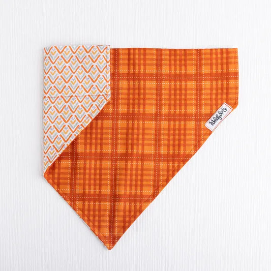 Pumpkin Spice Plaid Dog Bandana