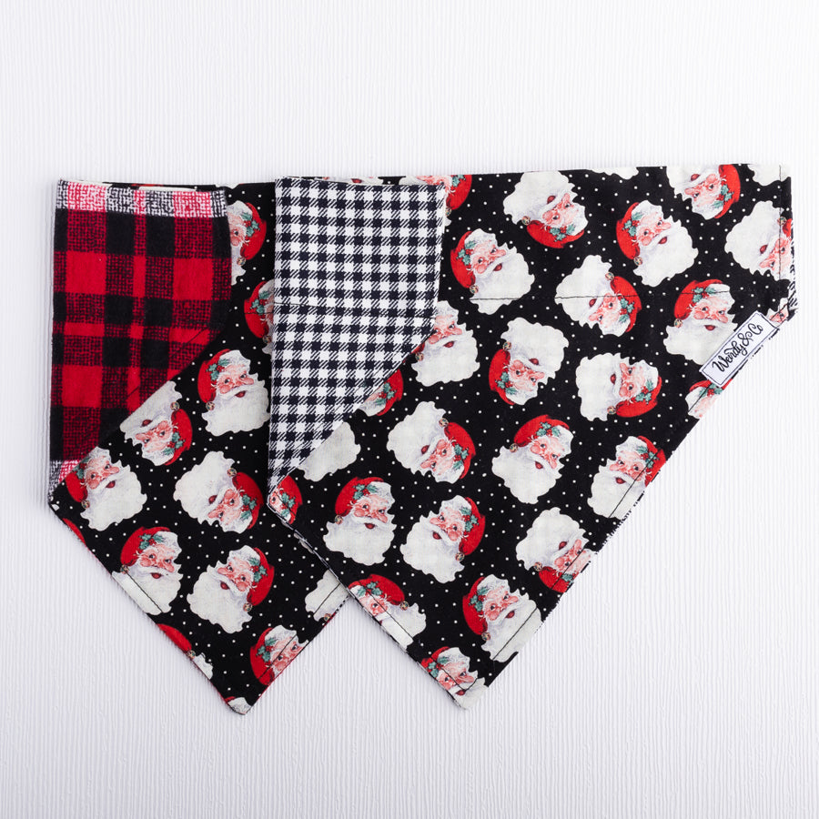 Santa Dog Bandana + Houndstooth