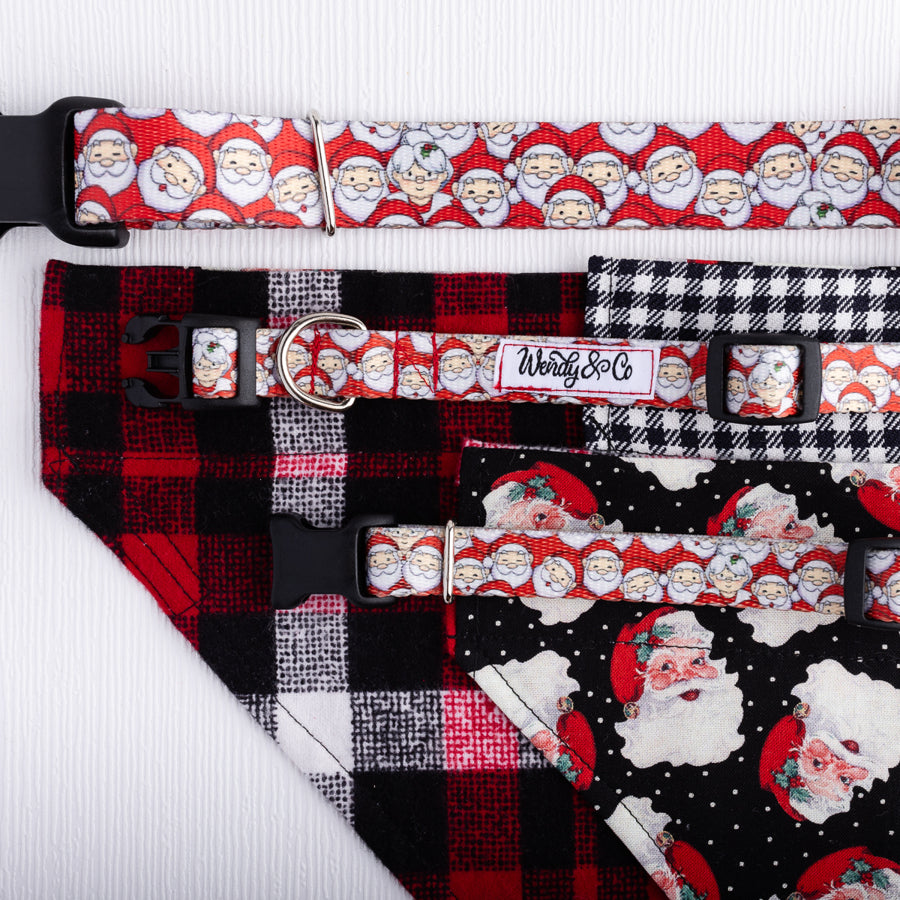 Santa Dog Bandana + Houndstooth