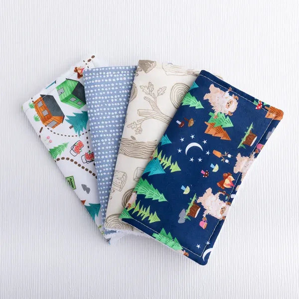 Reusable baby cloths with Bigfoot and starry night fabric from Under the Stars collection.