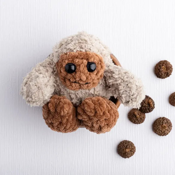 Super soft Little Big Foot, hand crochet.