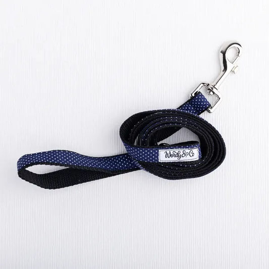 Navy Dot handmade leash.