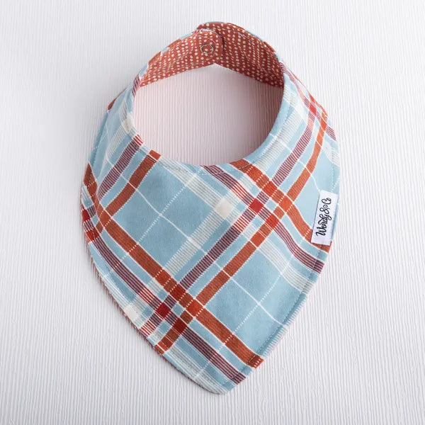 Slate Blue Plaid Baby Bib