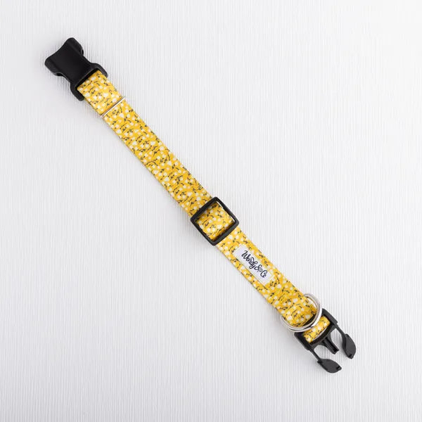 Waterproof dog leash with matching yellow floral fabric from Buttercup collection.