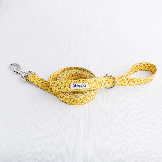 Dog leash with matching yellow floral fabric from Buttercup collection.