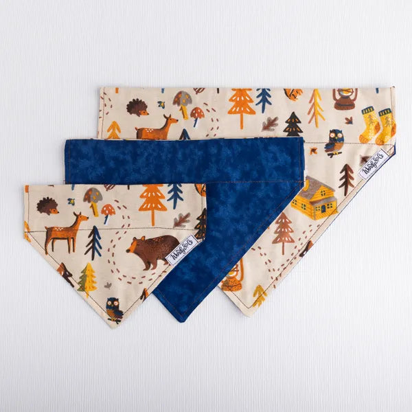 dog bandana woodland deer bear mushroom